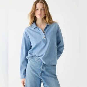 J. Crew Light Blue Chambray Top